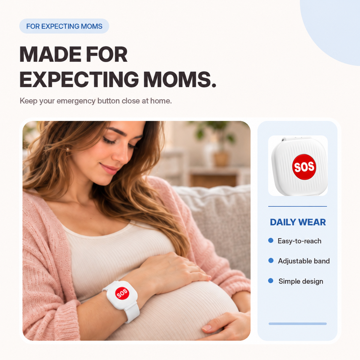 One-Press SOS Bracelet for Moms-to-Be